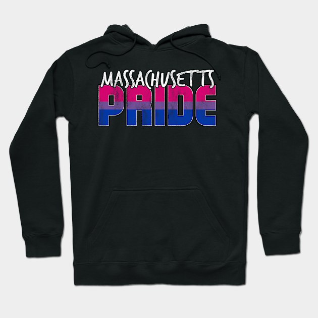 Massachusetts Pride Bisexual Flag Hoodie by wheedesign